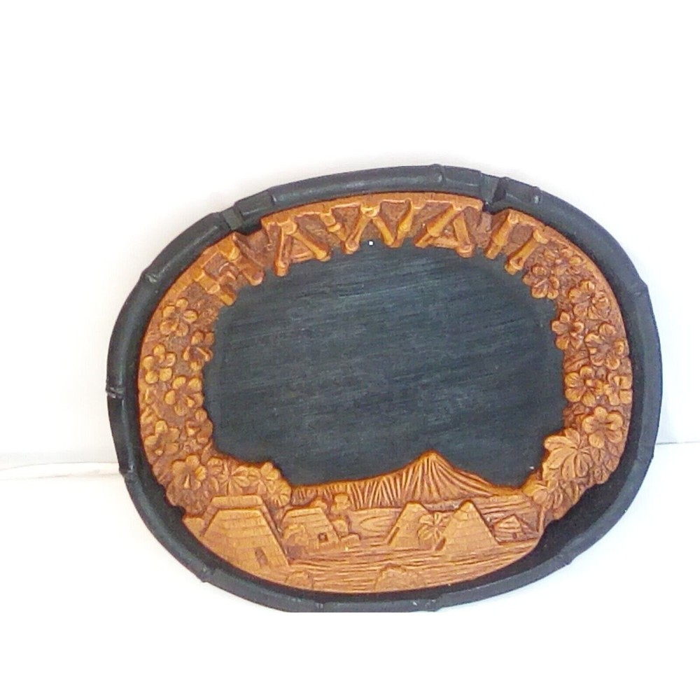 Tiki Bar Ashtray Dish-Lava wood Hawaii Bold Contrasting black & brown